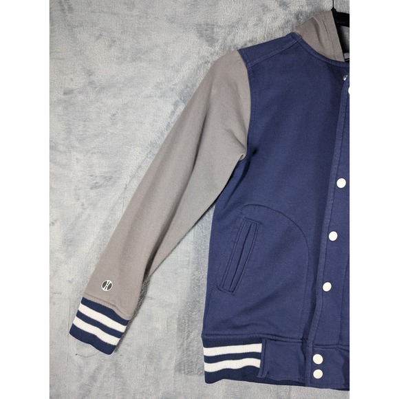 Holloway Youth Berkeley "B" Varsity Letterman Jacket Navy/Gray - Picture 3 of 14